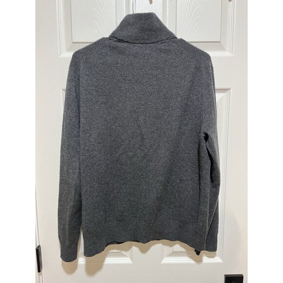 Polo Ralph Lauren Cashmere Gray Charcoal 1/4 Zip Sweater Size Medium Mint! - Picture 8 of 12
